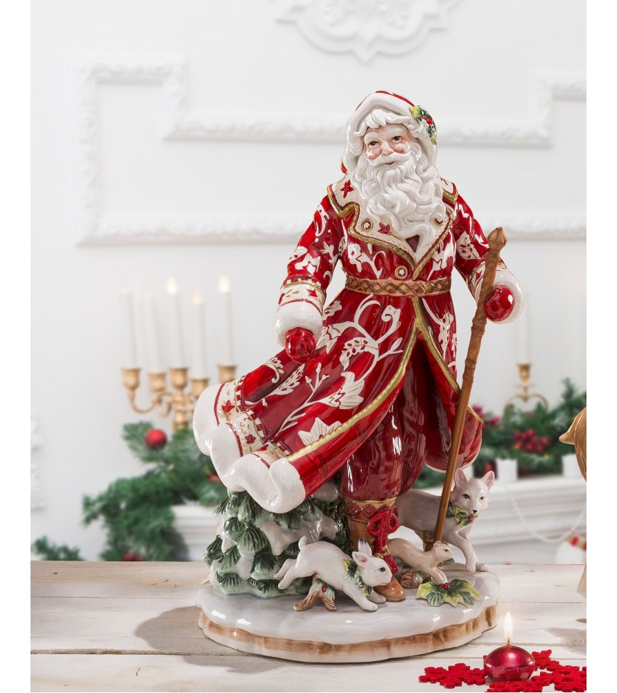 Statua in porcellana Babbo Natale in piedi -  h. 47 cm - Fitz And Floyd